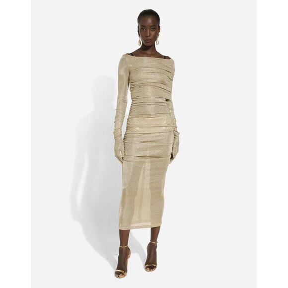 DOLCE&GABBANA Lurex mesh calf-length dress. Size 38 - Picture 1 of 11